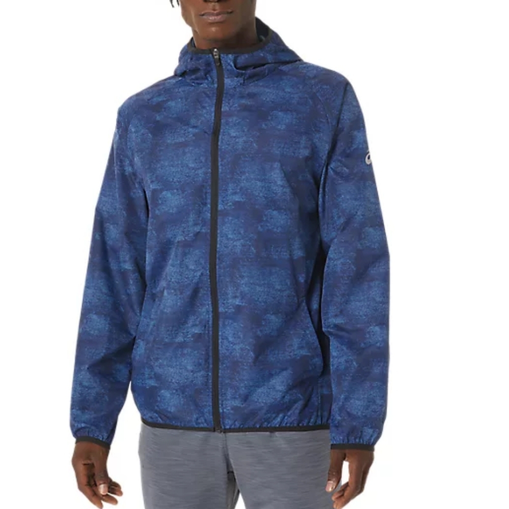 ASICS Men’s Packable Jacket | Size 2XL | NWT | Tie-Dye Blue/Perf Black | Lightwe